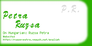 petra ruzsa business card